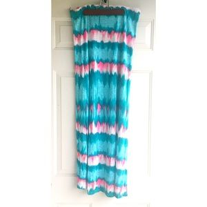 Tommy Bahama Tie Dye Maxi Skirt Turquoise and Pink